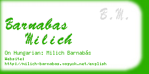 barnabas milich business card